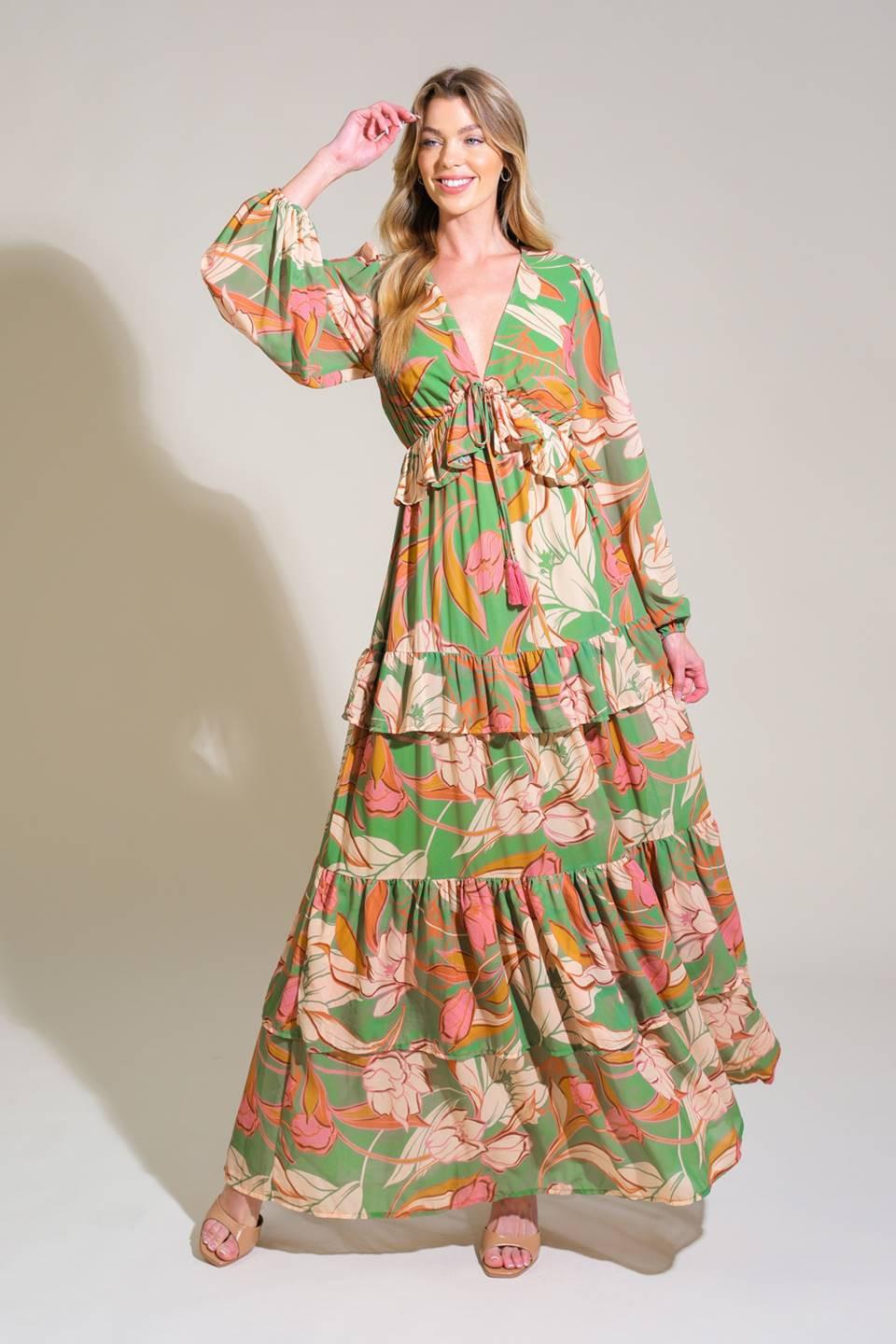 GRACE IN EVERY STEP WOVEN MAXI DRESS.
