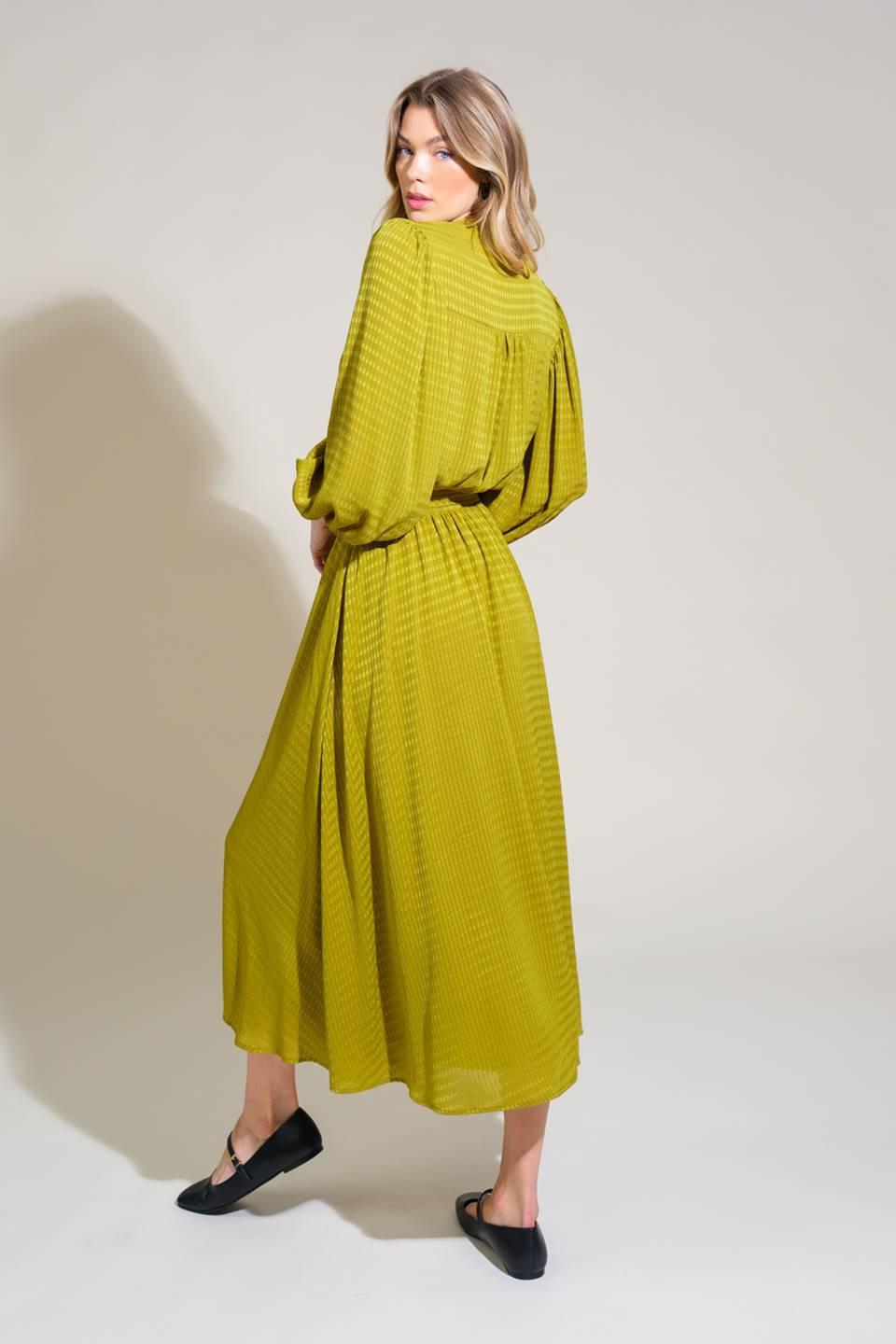LOVE LIKE OURS WOVEN MIDI DRESS.