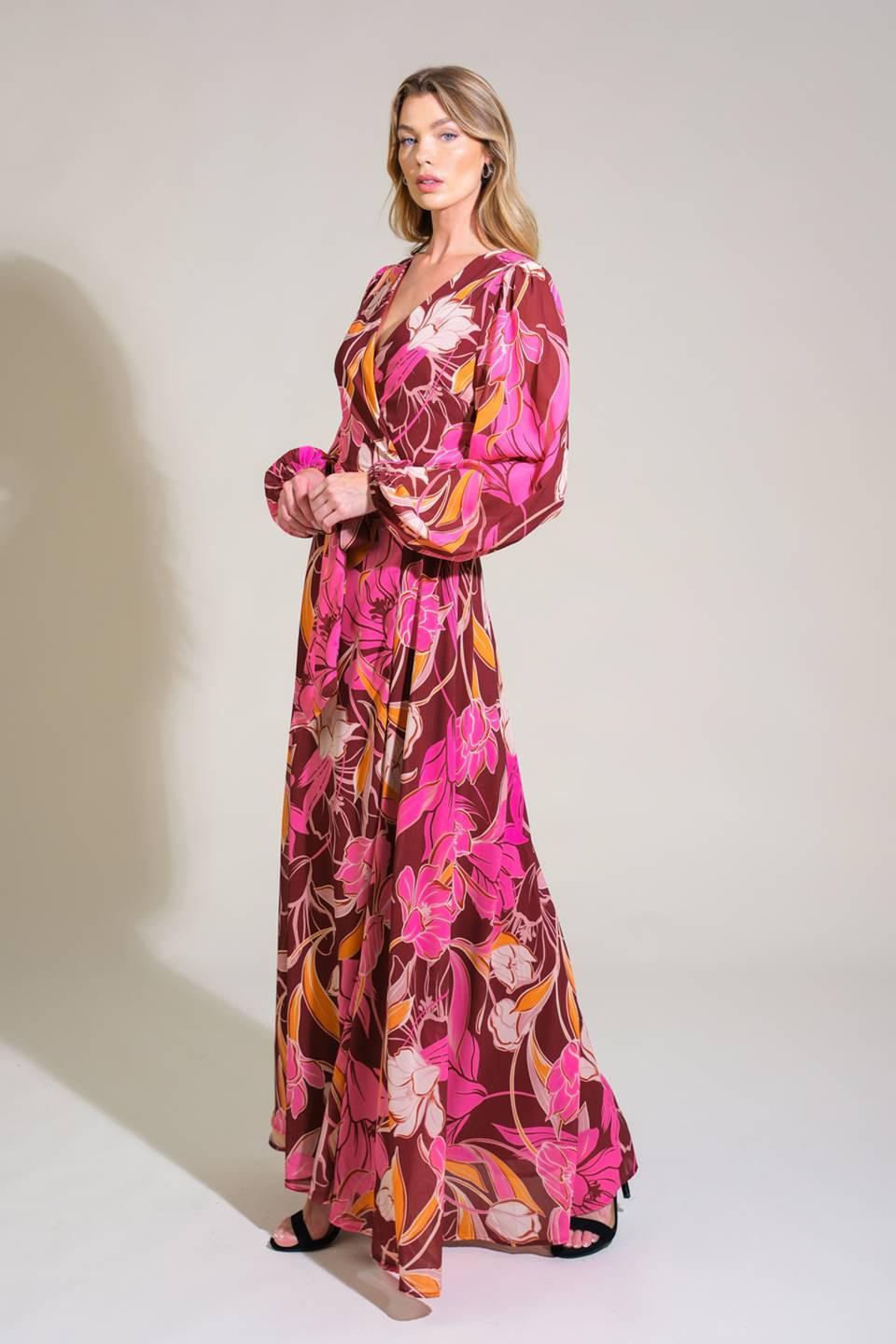 Lush Haven Woven Maxi Dress L Flying Tomato Burgundy / S