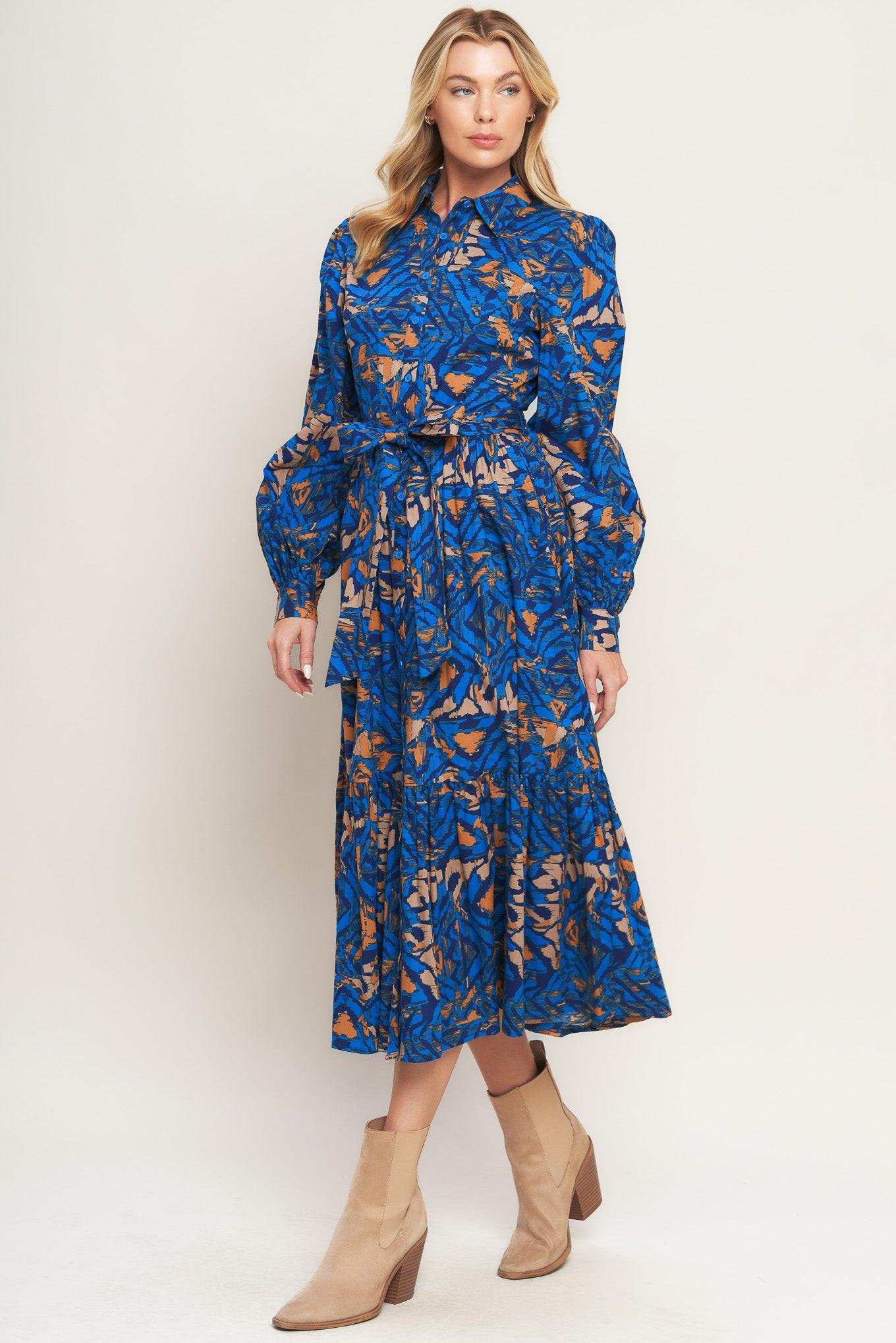 NORTH HILLS WOVEN SHIRT DRESS.