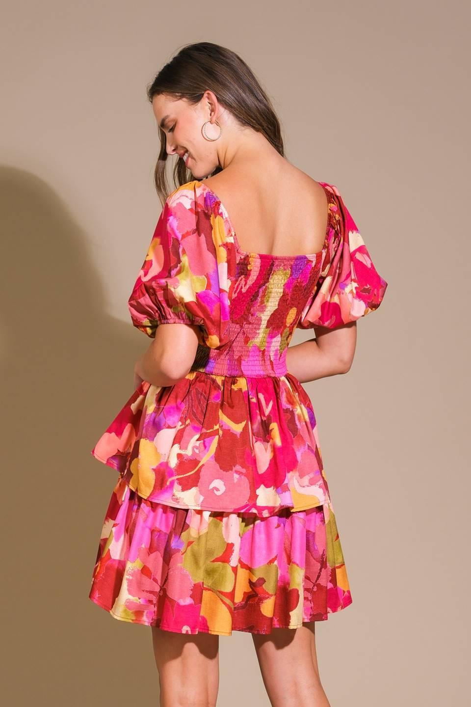 WHIMSICAL BEAUTY WOVEN MINI DRESS.
