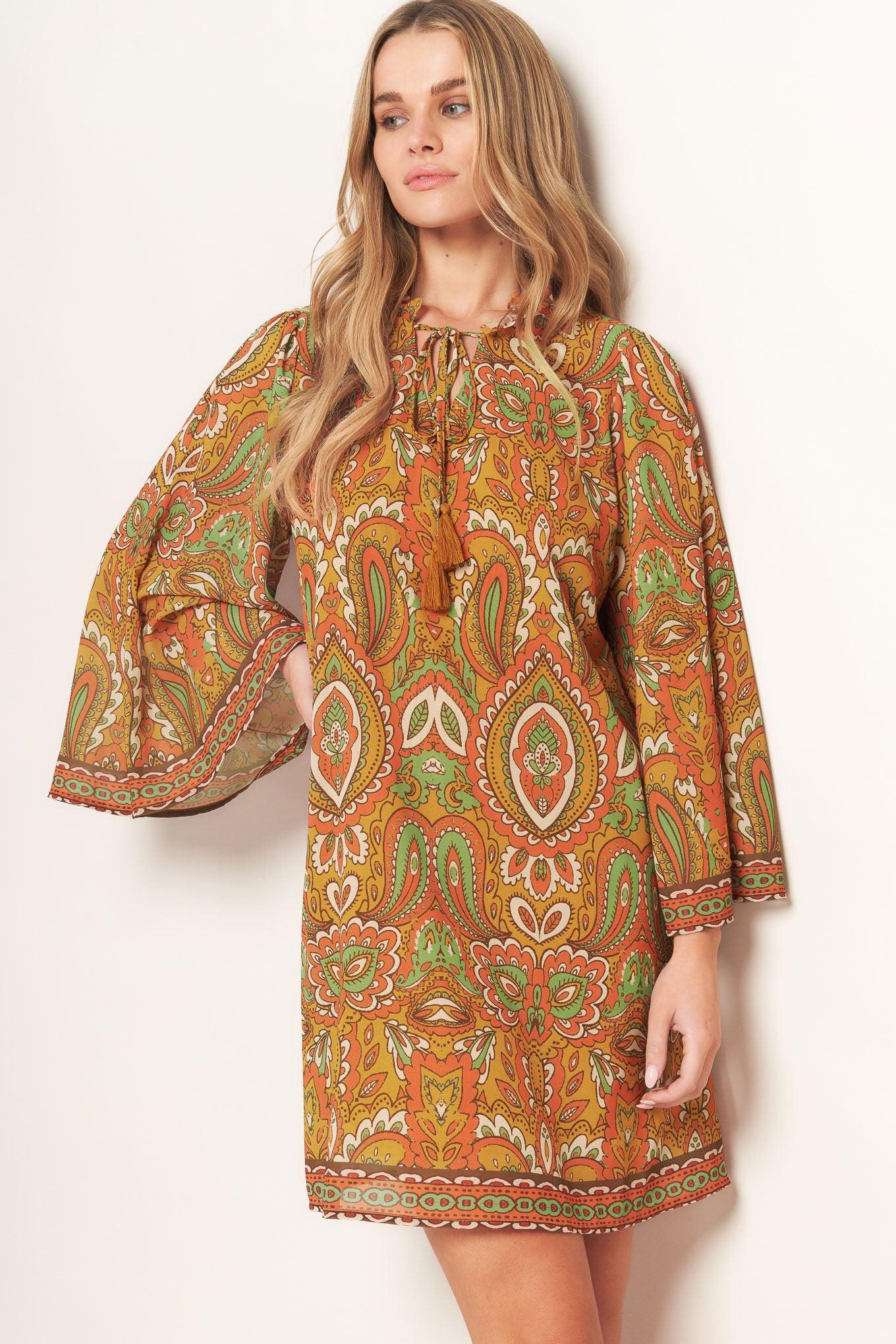 CROSS MY MIND WOVEN MINI DRESS.