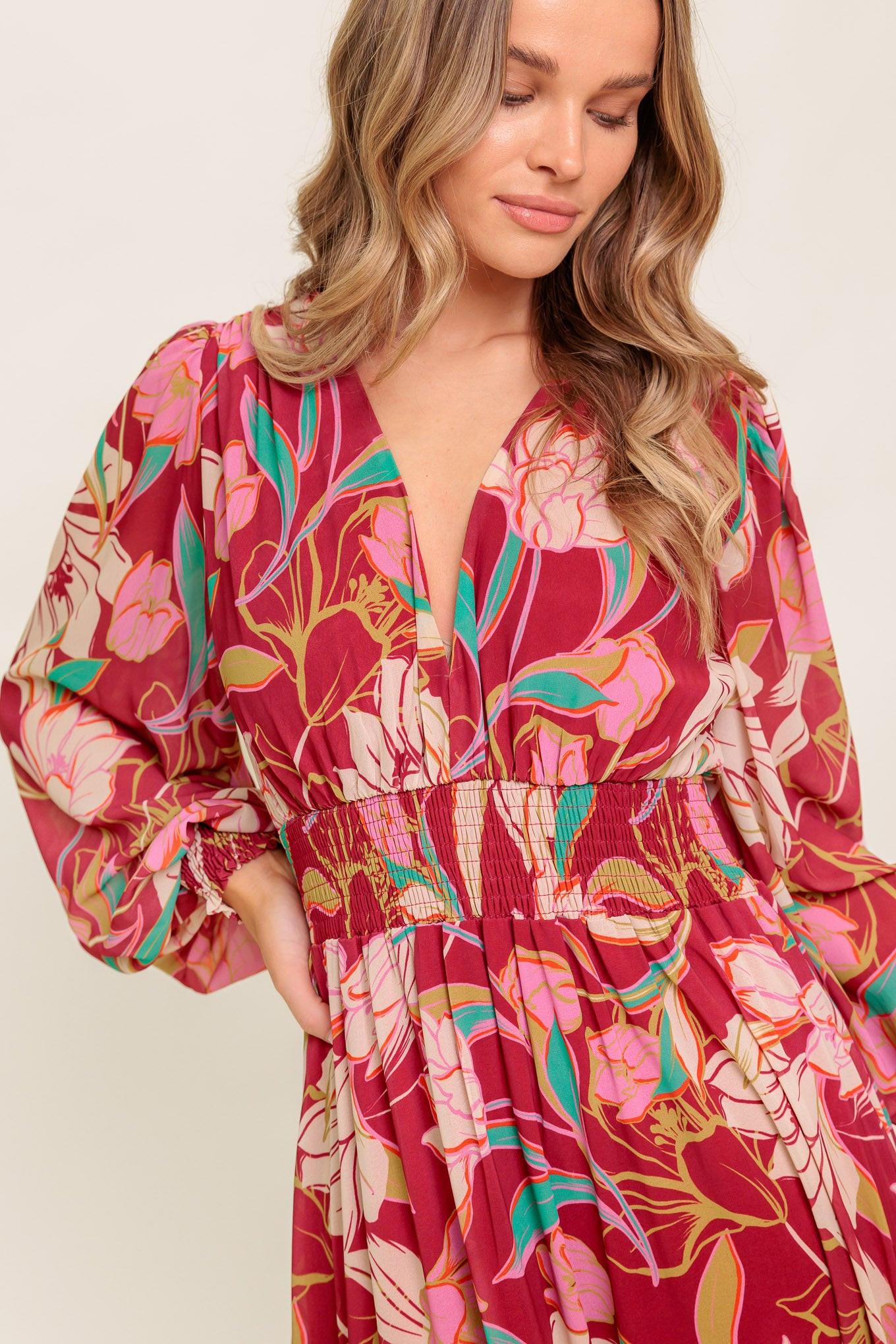 AMAZING PRESENCE WOVEN MAXI DRESS.