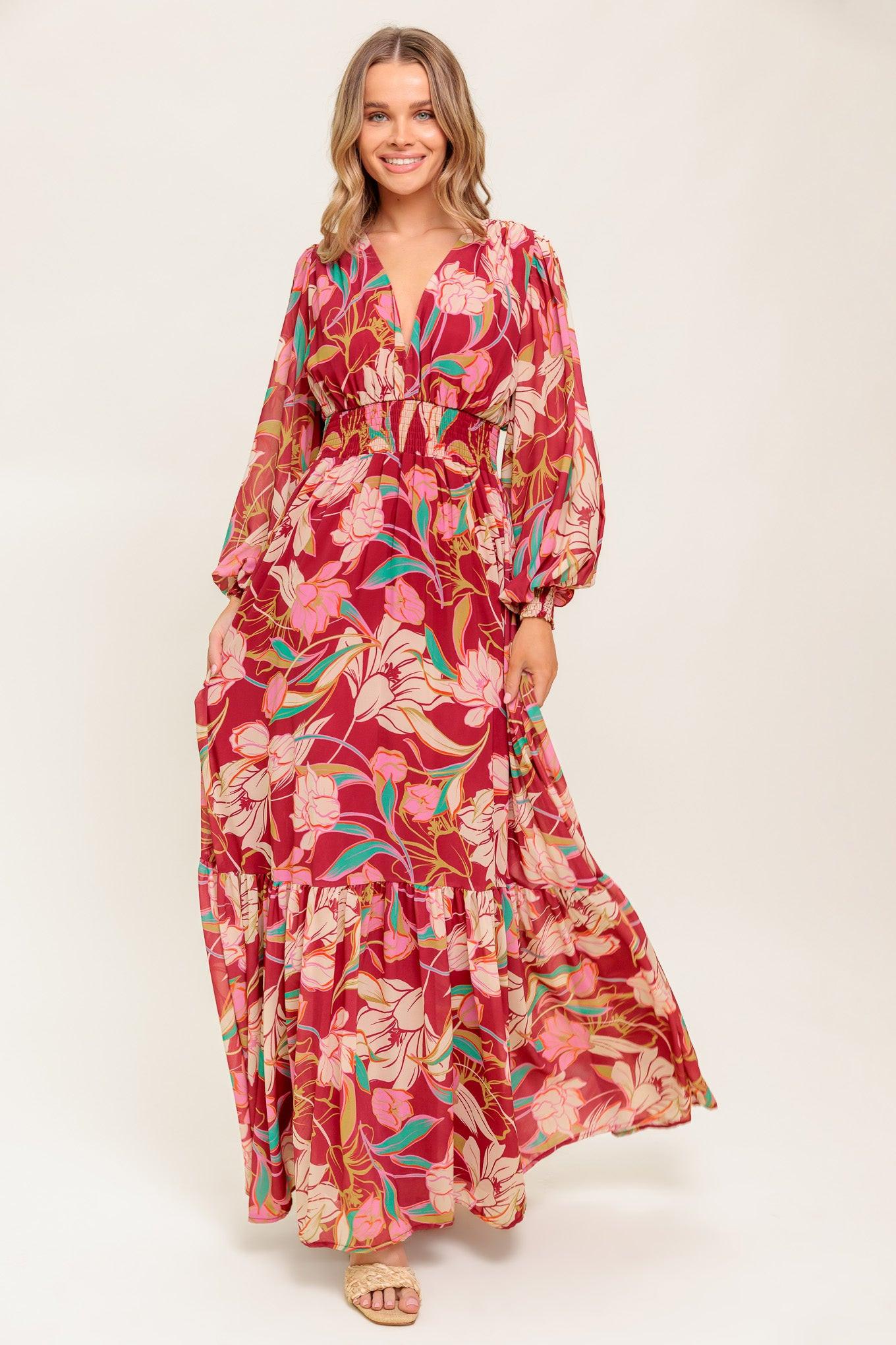 AMAZING PRESENCE WOVEN MAXI DRESS.