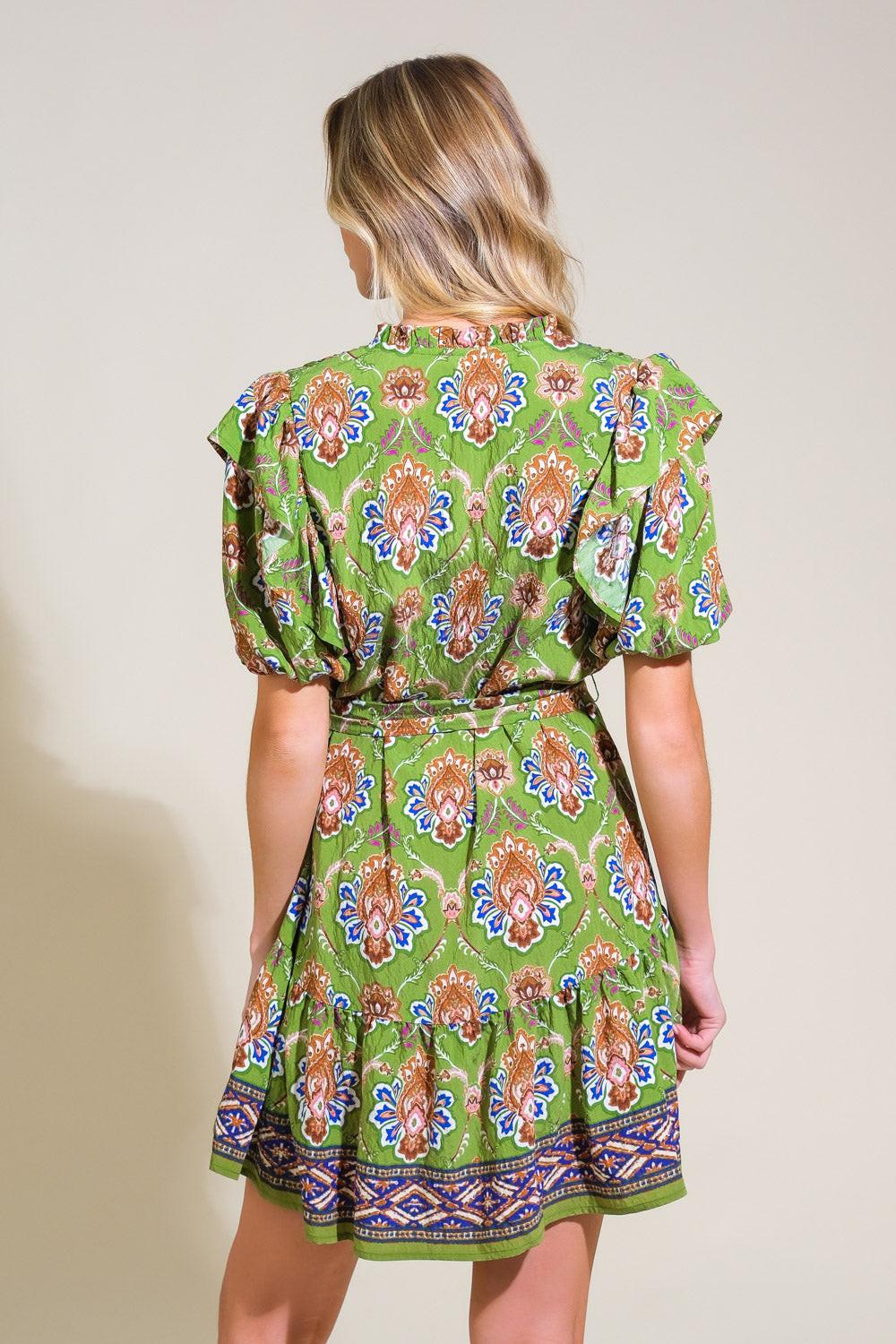 PURE SERENITY WOVEN MINI DRESS.
