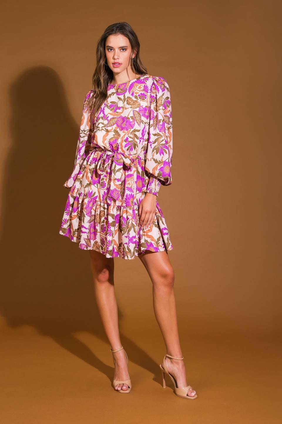 BLISSFUL STROLLS WOVEN MINI DRESS.