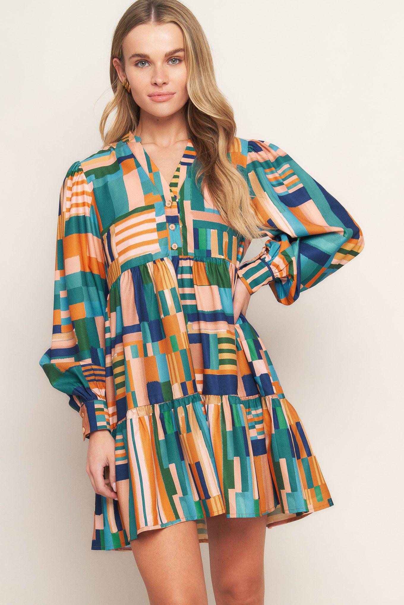 EFFORTLESS SELECTION WOVEN MINI DRESS.