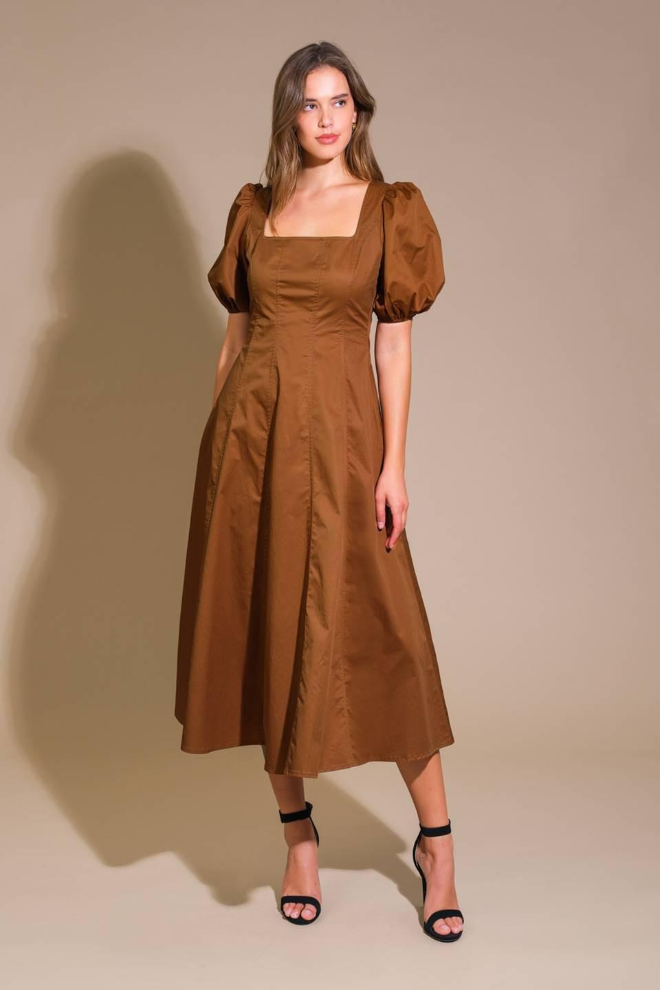 COLORS OF MY HEART WOVEN MIDI DRESS.