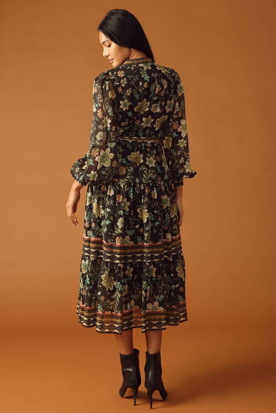 ALONG THE WAY WOVEN MIDI DRESS.