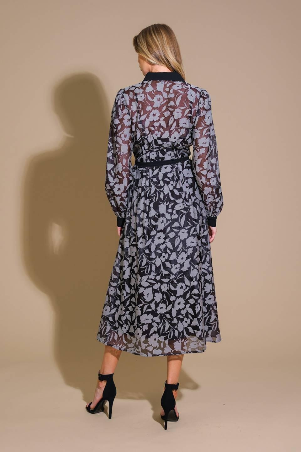 CAPTIVATING ALWAYS JACQUARD MIDI DRESS.