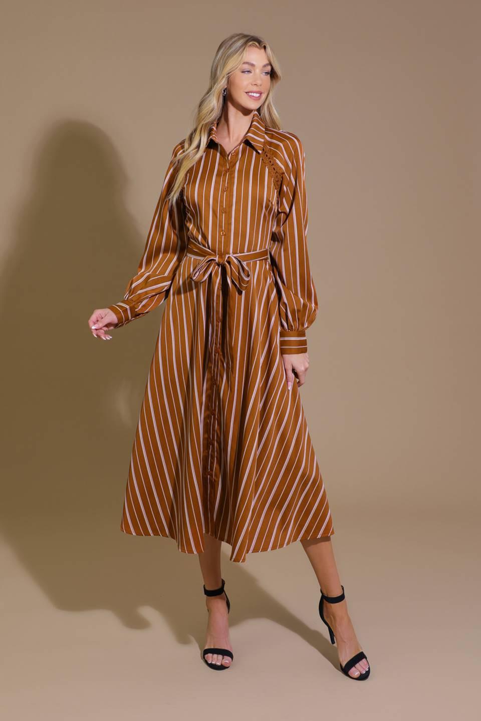 FOREVER YOUR GIRL WOVEN MIDI DRESS.