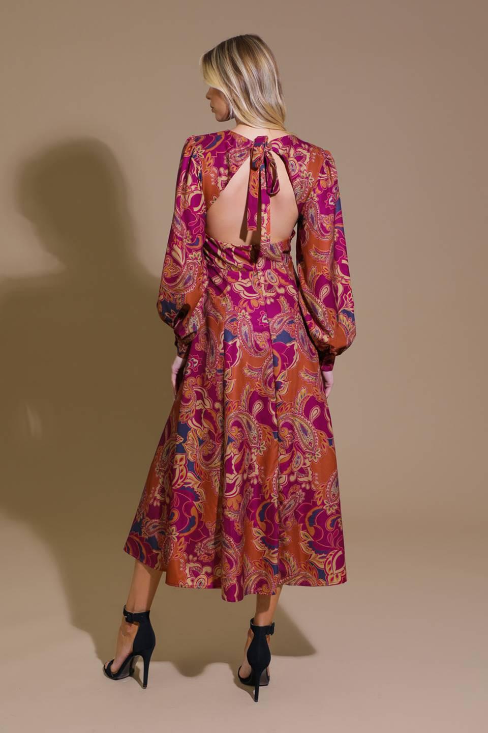 FOREVERMORE WOVEN MIDI DRESS.
