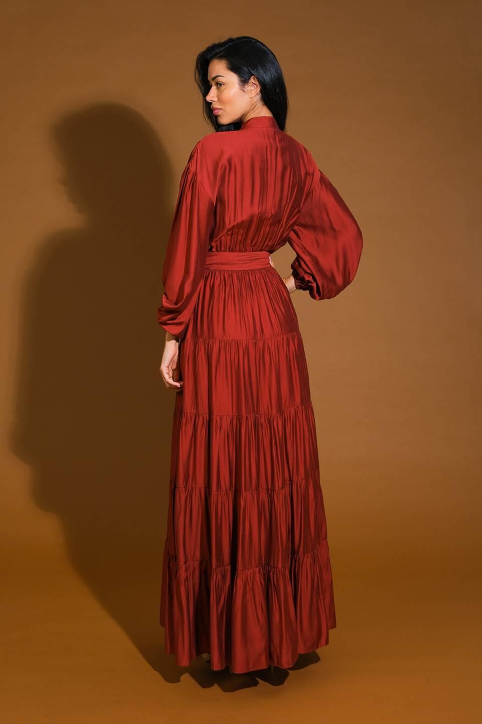 PERFECT POTENTIAL WOVEN MAXI DRESS.