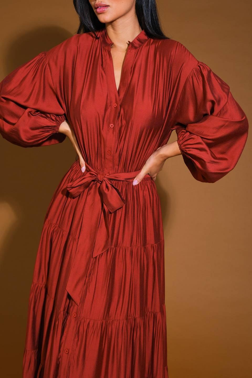 PERFECT POTENTIAL WOVEN MAXI DRESS.