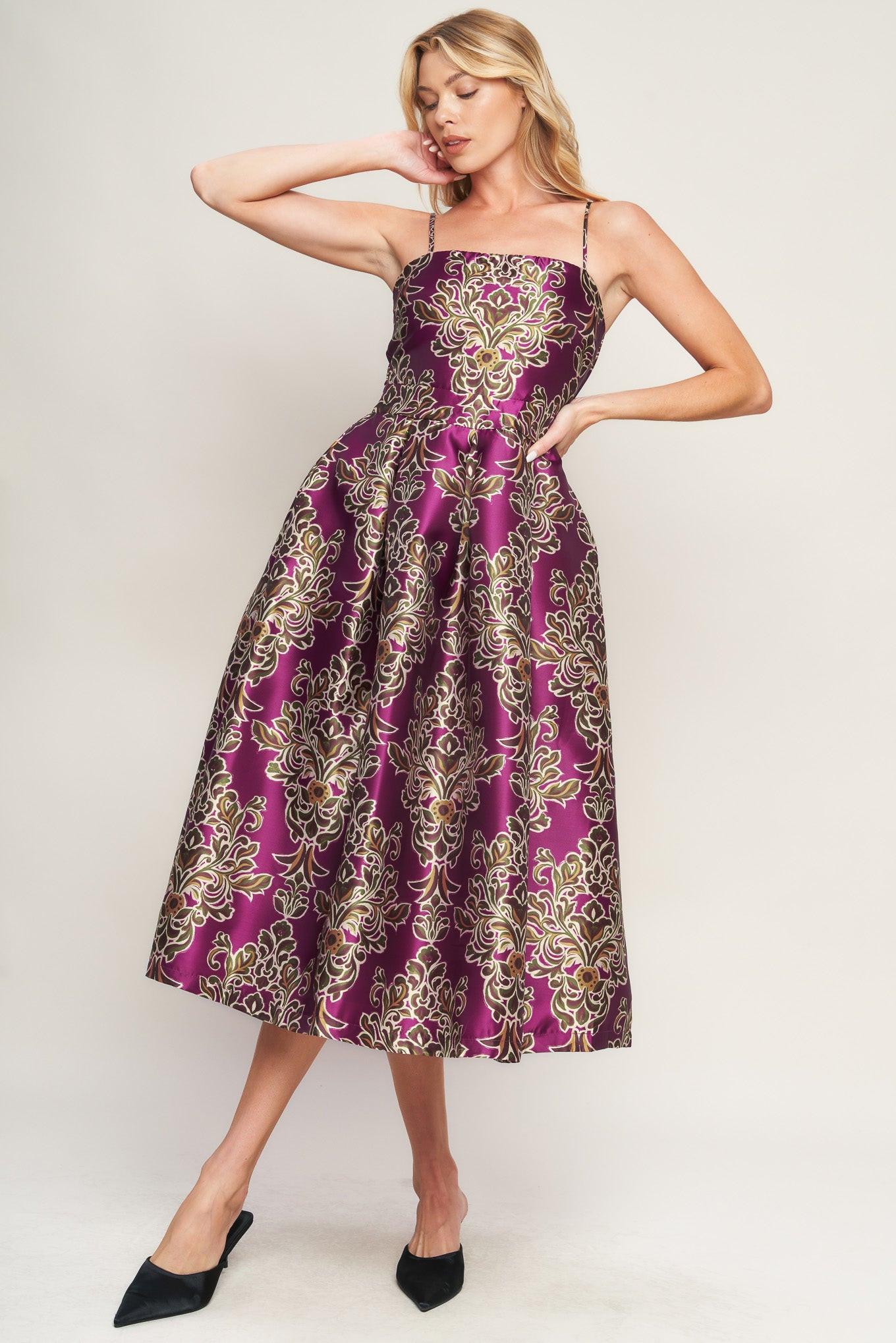 ALONG THE WAY WOVEN MIDI DRESS.