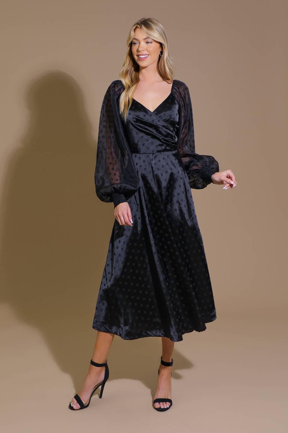 LUMINOUS VIBES WOVEN MIDI DRESS.