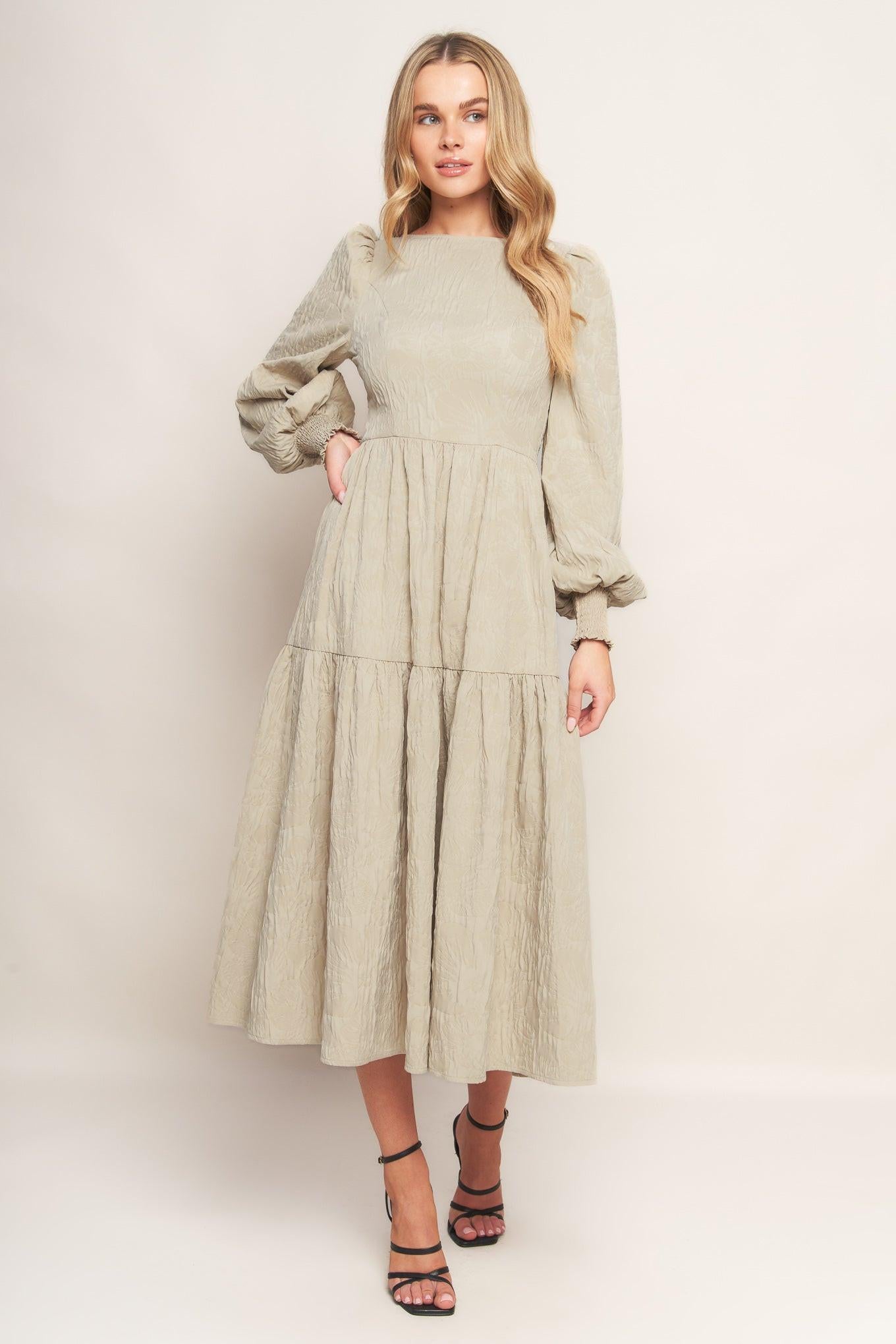 NEBULA NIGHTS WOVEN MIDI DRESS.