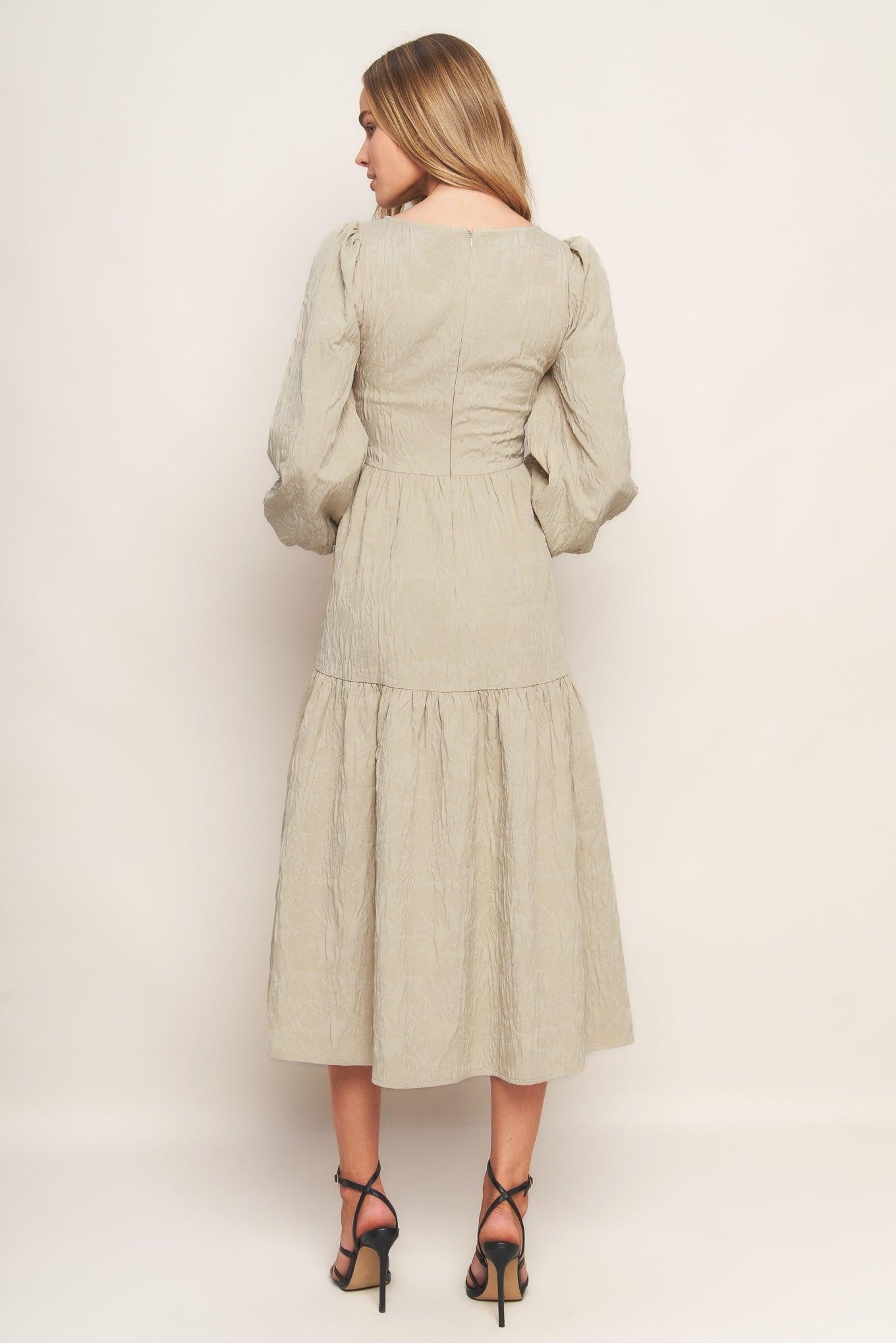 NEBULA NIGHTS WOVEN MIDI DRESS.