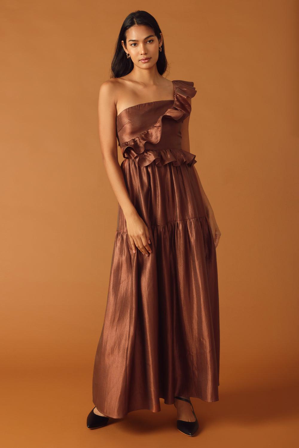 FIND THE ANSWER WOVEN MAXI DRESS.