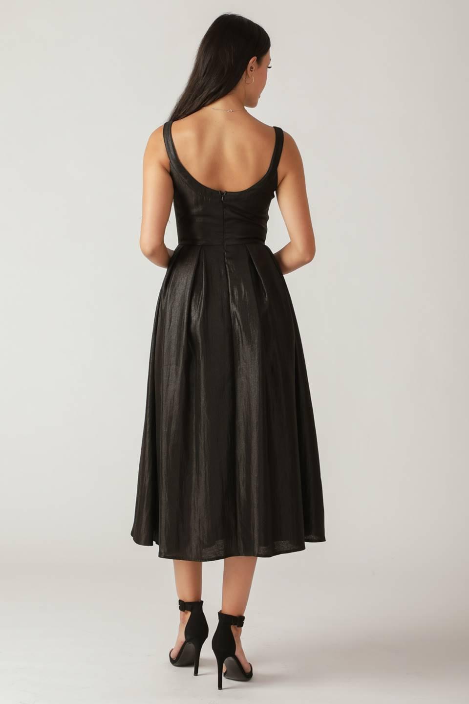 FLUTTERING FIELDS WOVEN MIDI DRESS.