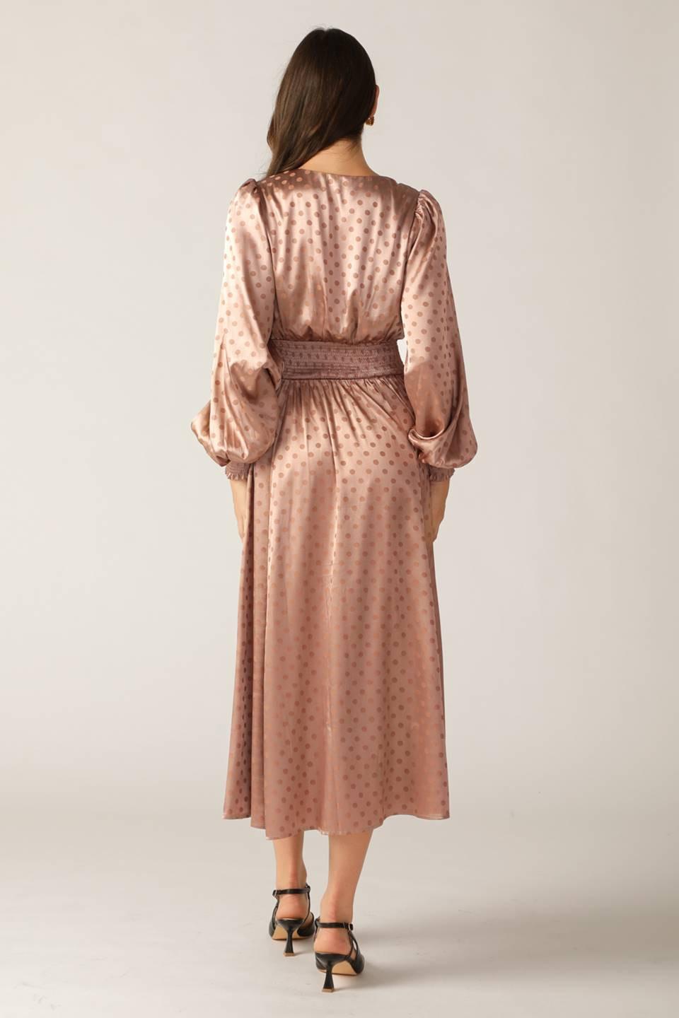 MOMENTS OF CLARITY WOVEN MIDI DRESS.