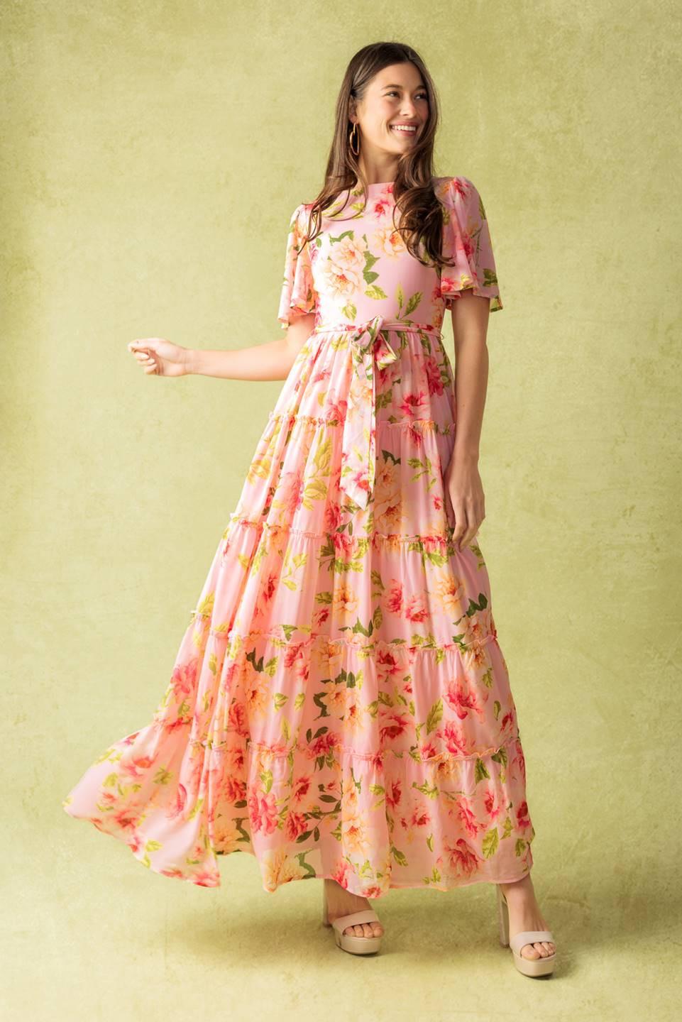 flying tomato dresses WHICH CHAPTER WOVEN MAXI DRESS l FLYING TOMATO LIGHT PINK / S