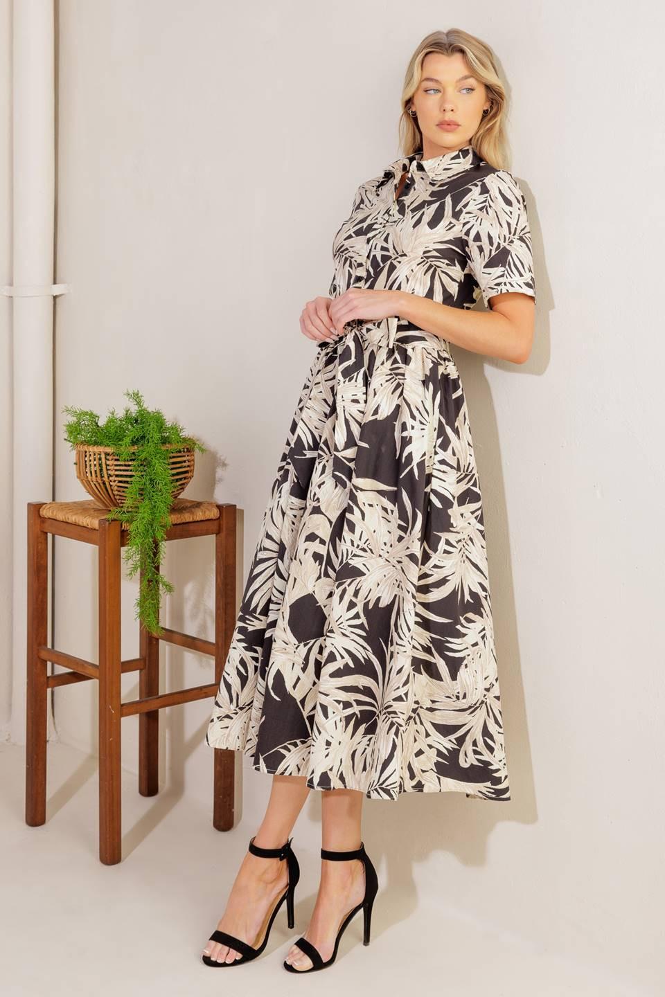 ALL YOU DO WOVEN MIDI DRESS.