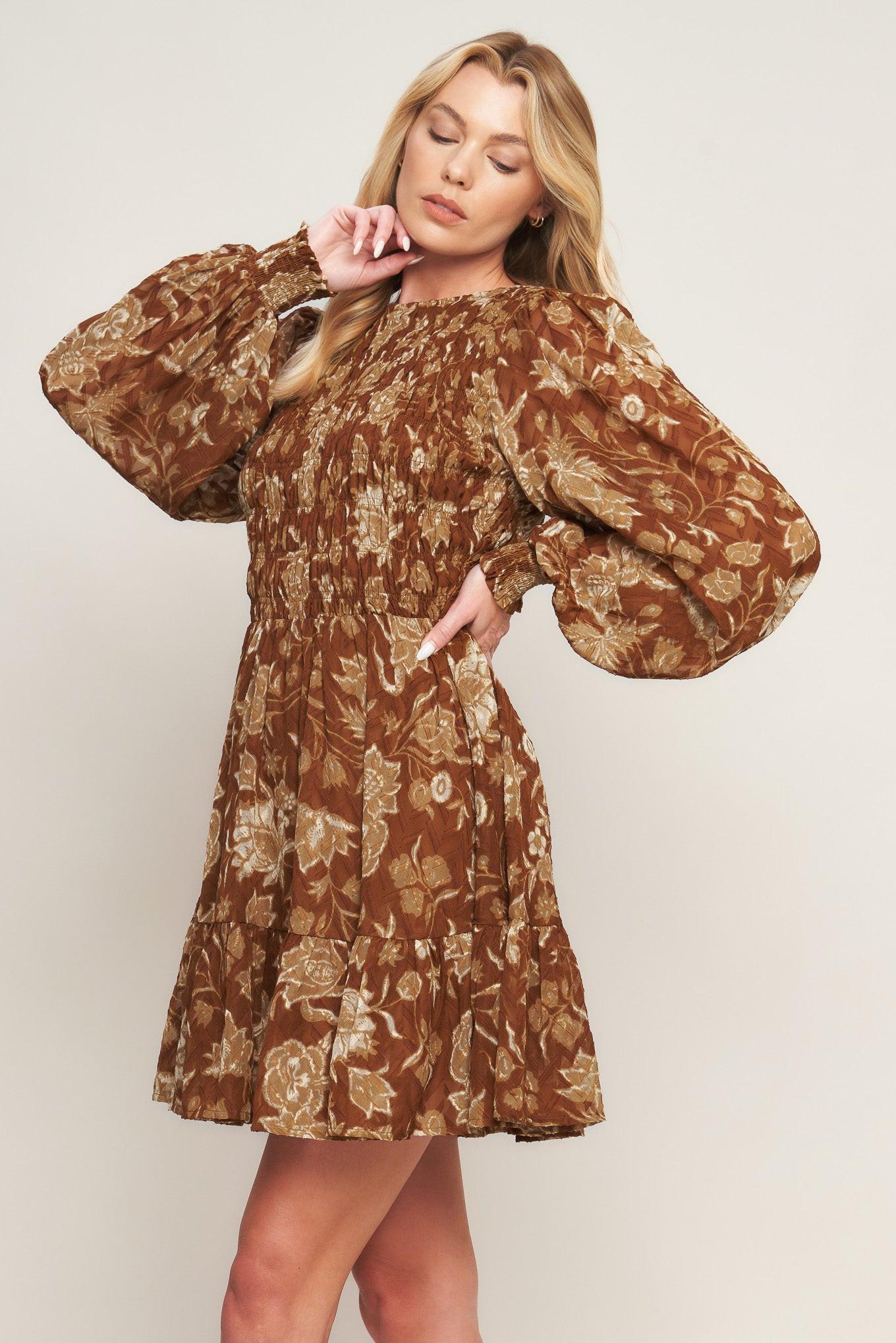 SWEET REMINISCENCE WOVEN MINI DRESS.