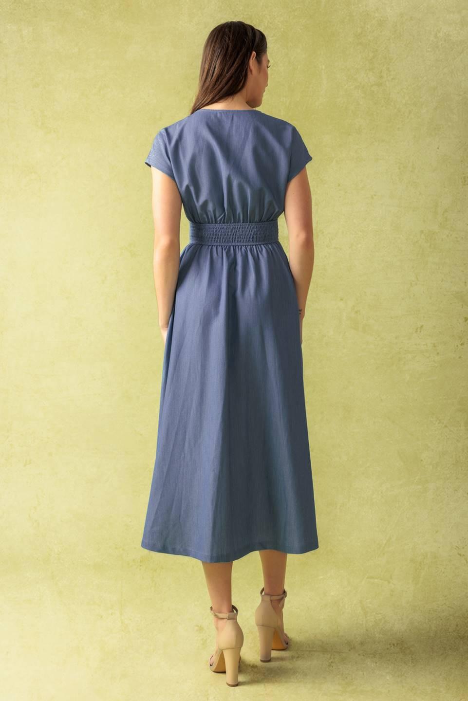 BRIGHT MORNINGS WOVEN MIDI DRESS - Flying Tomato - DRESSES - Flying Tomato