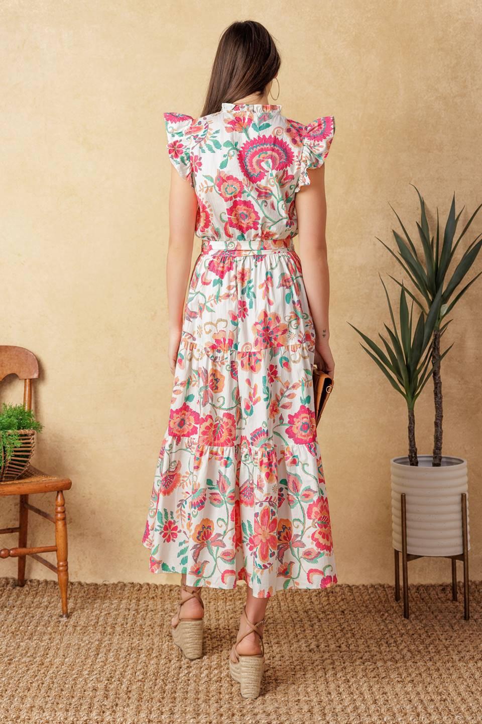 BRIGHT MOMENTS WOVEN MIDI DRESS - Flying Tomato - DRESSES - Flying Tomato