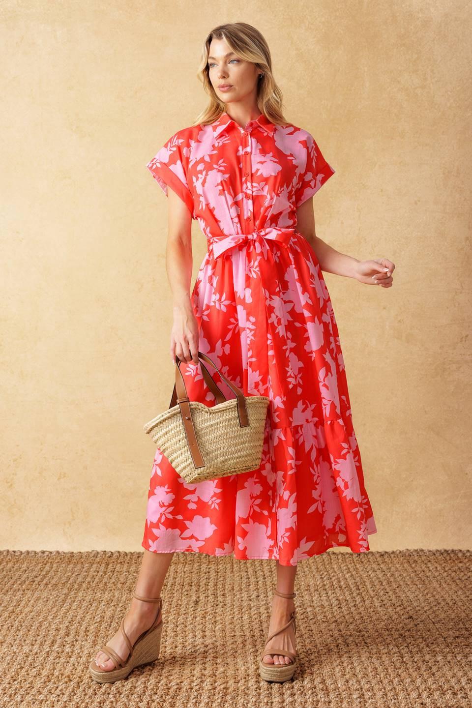 MAKE IT COUNT WOVEN MIDI DRESS.