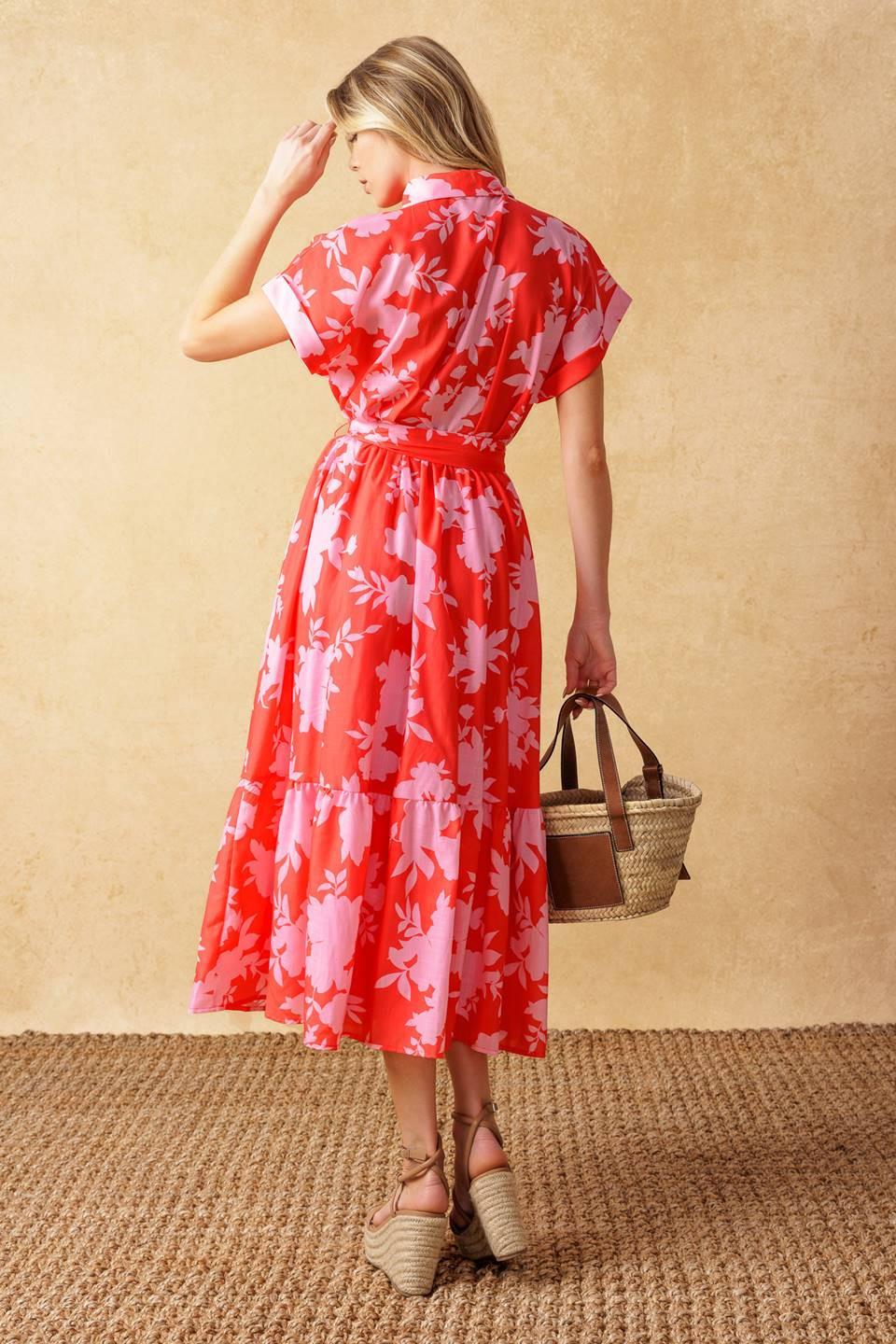 MAKE IT COUNT WOVEN MIDI DRESS.