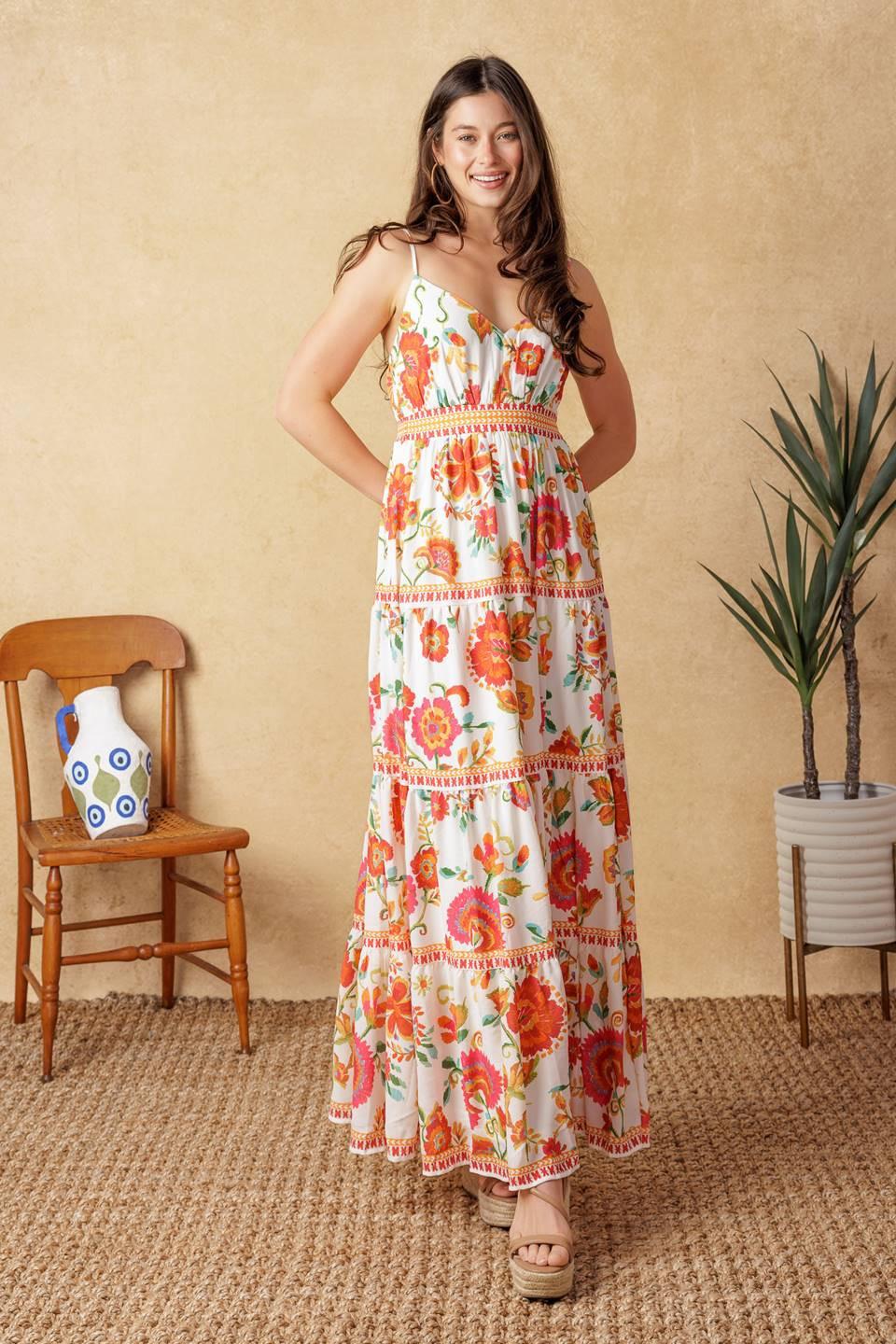 EASY ON ME IVORY RED MIDI DRESS - Flying Tomato - DRESSES - Flying Tomato