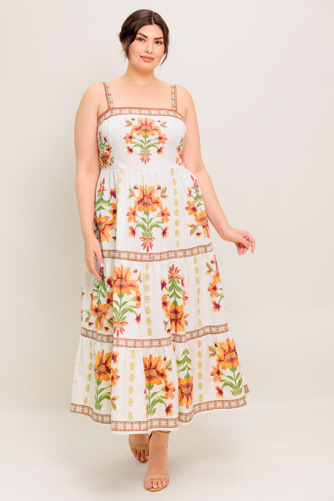 LOVELIEST MUSE IVORY WOVEN MIDI DRESS.