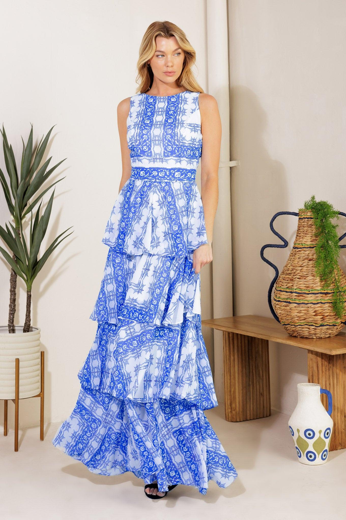 DREAM OF THE FLEET WOVEN MAXI DRESS.