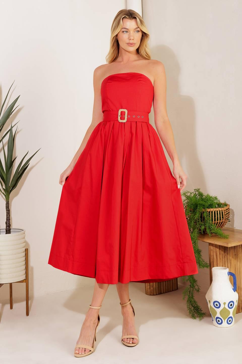 DAYS THAT FADE WOVEN MIDI DRESS.