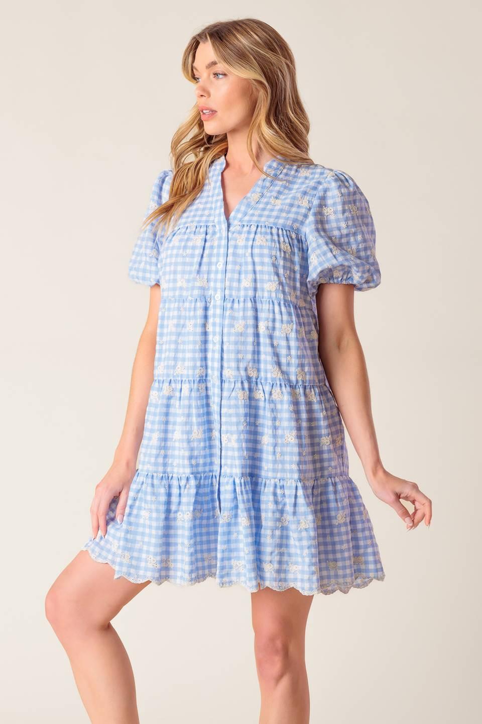 LET'S CATCH UP WOVEN BABYDOLL DRESS.