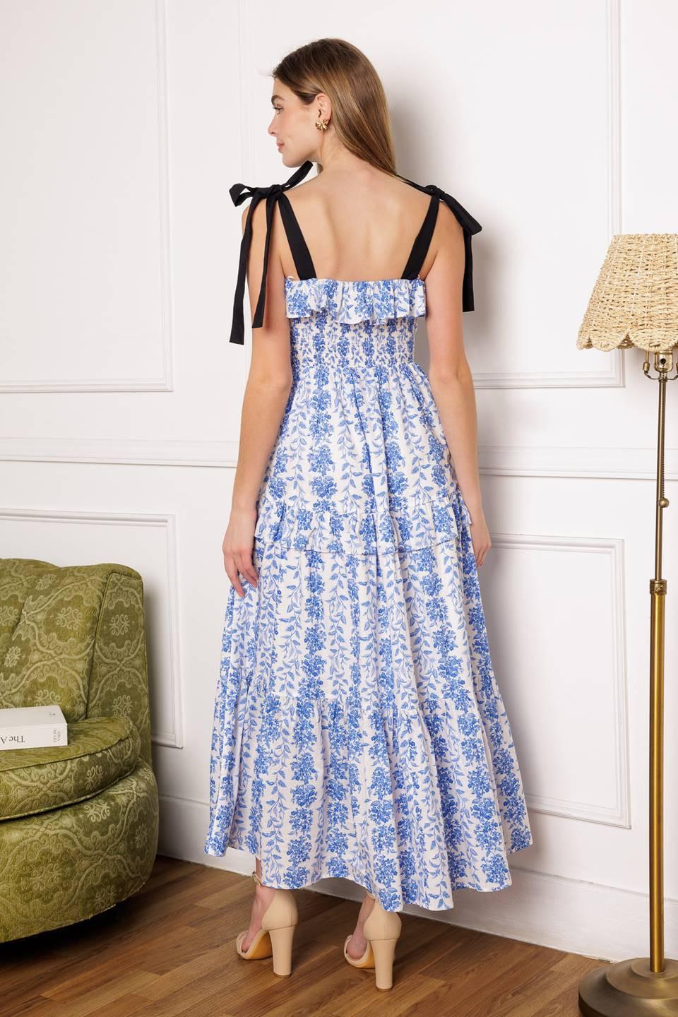 OFF FOR THE DAY WOVEN MIDI DRESS.