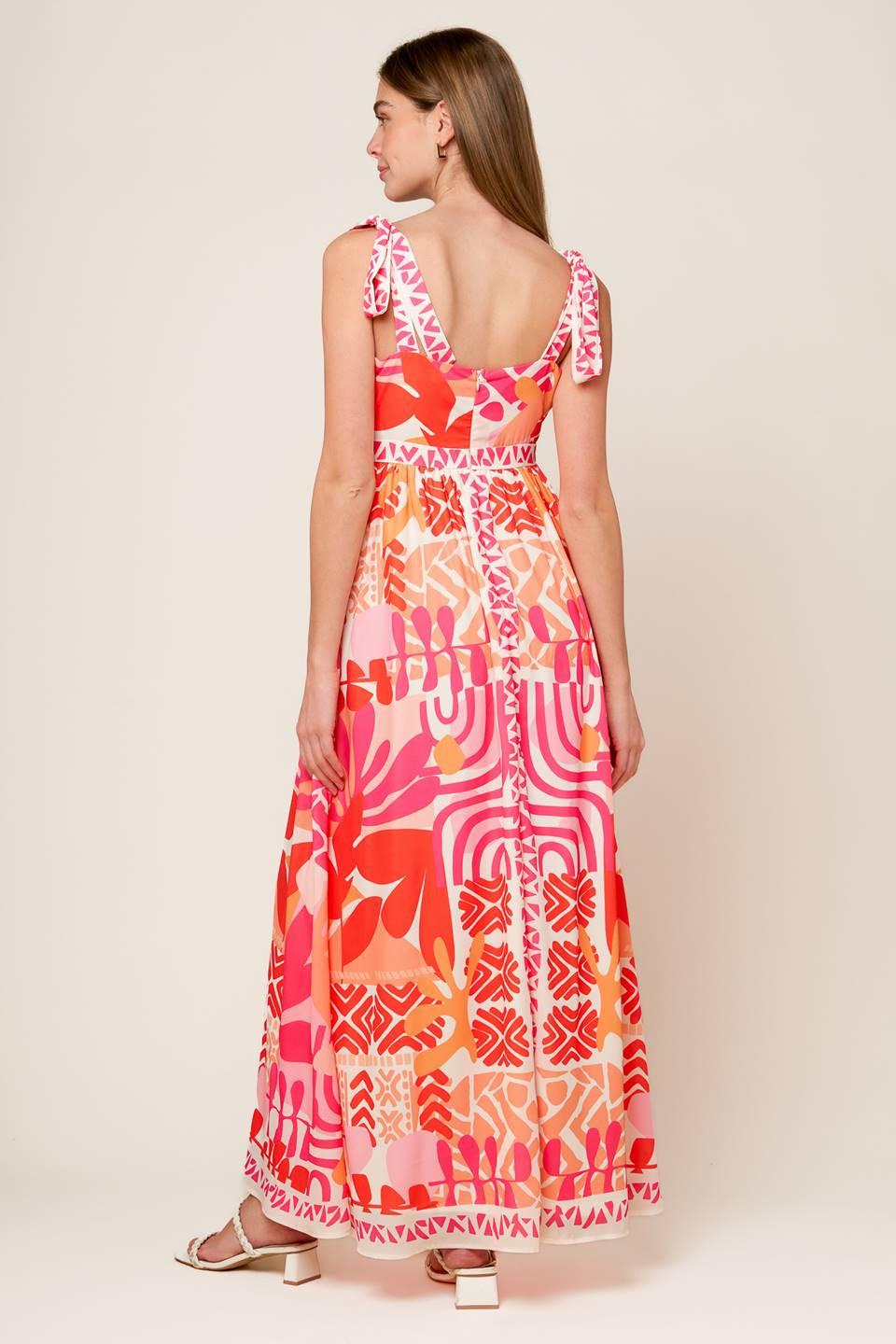 DRIVE-IN MOVIE WOVEN MAXI DRESS.