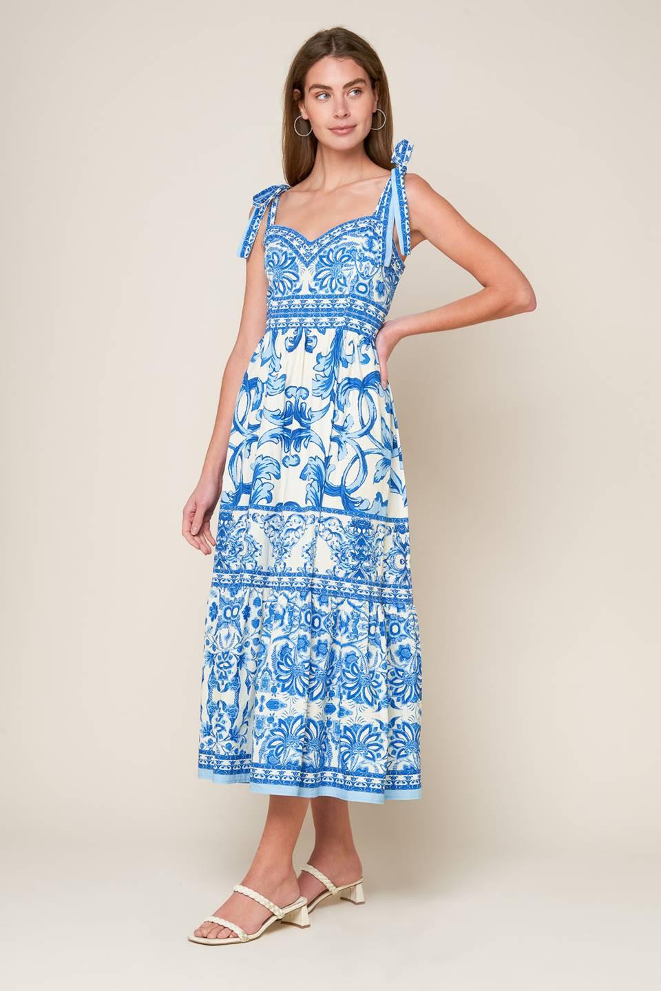 THE GARDEN'S SECRET WOVEN MIDI DRESS.