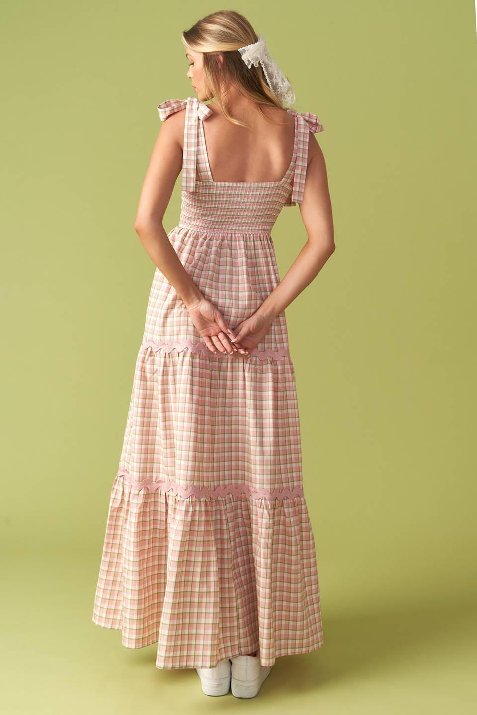 pink and green gingham dress FLYING TOMATO Tiered Midi in at Nordstrom Rack, Size Medium redo:solid shirt Crafted from soft cotton Jovani 38846 Size 14 Size:40H