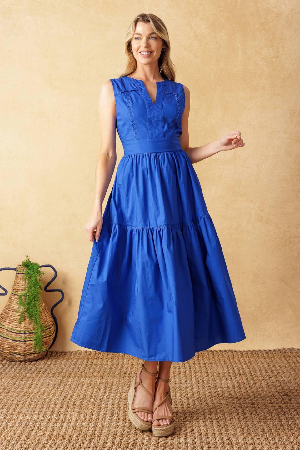 MYSTIC MIRAGE WOVEN MIDI DRESS.
