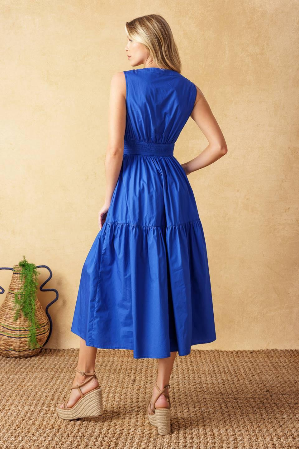 MYSTIC MIRAGE WOVEN MIDI DRESS.