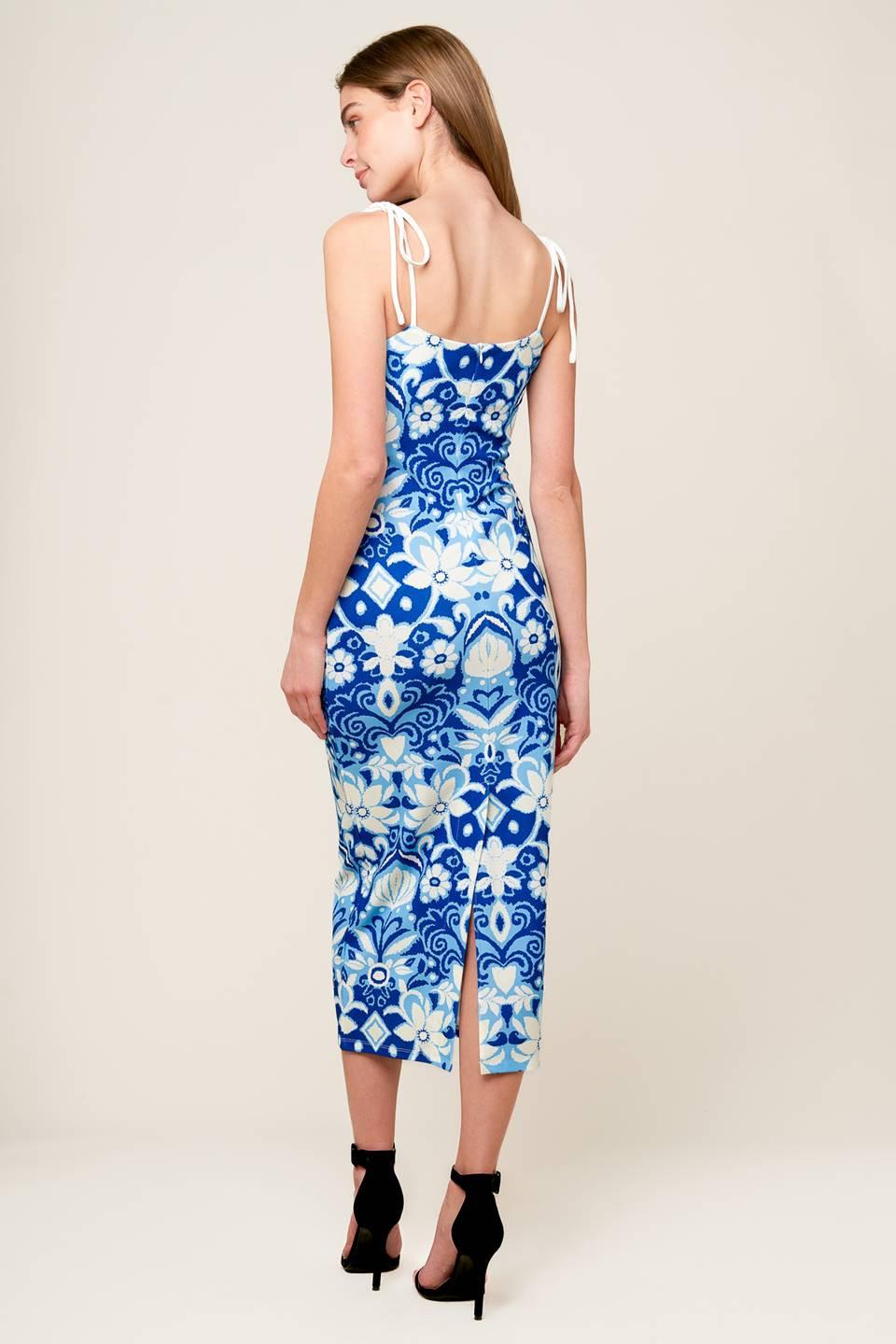 IN THE COUNTRYSIDE WOVEN MIDI DRESS.