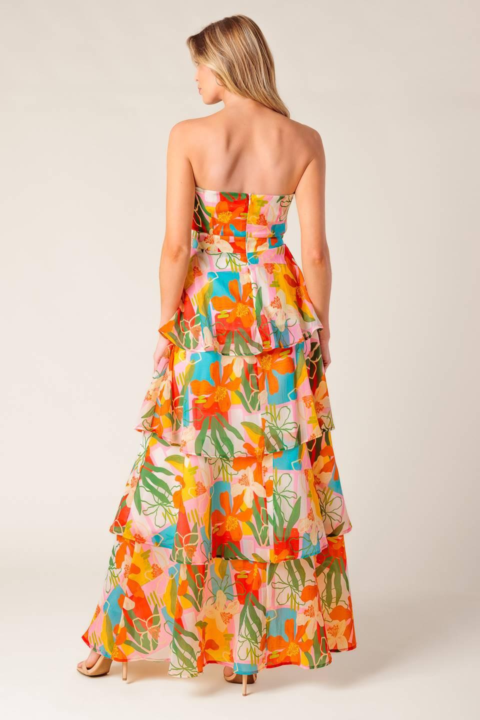 HALF PAST SUNSET WOVEN MAXI DRESS.