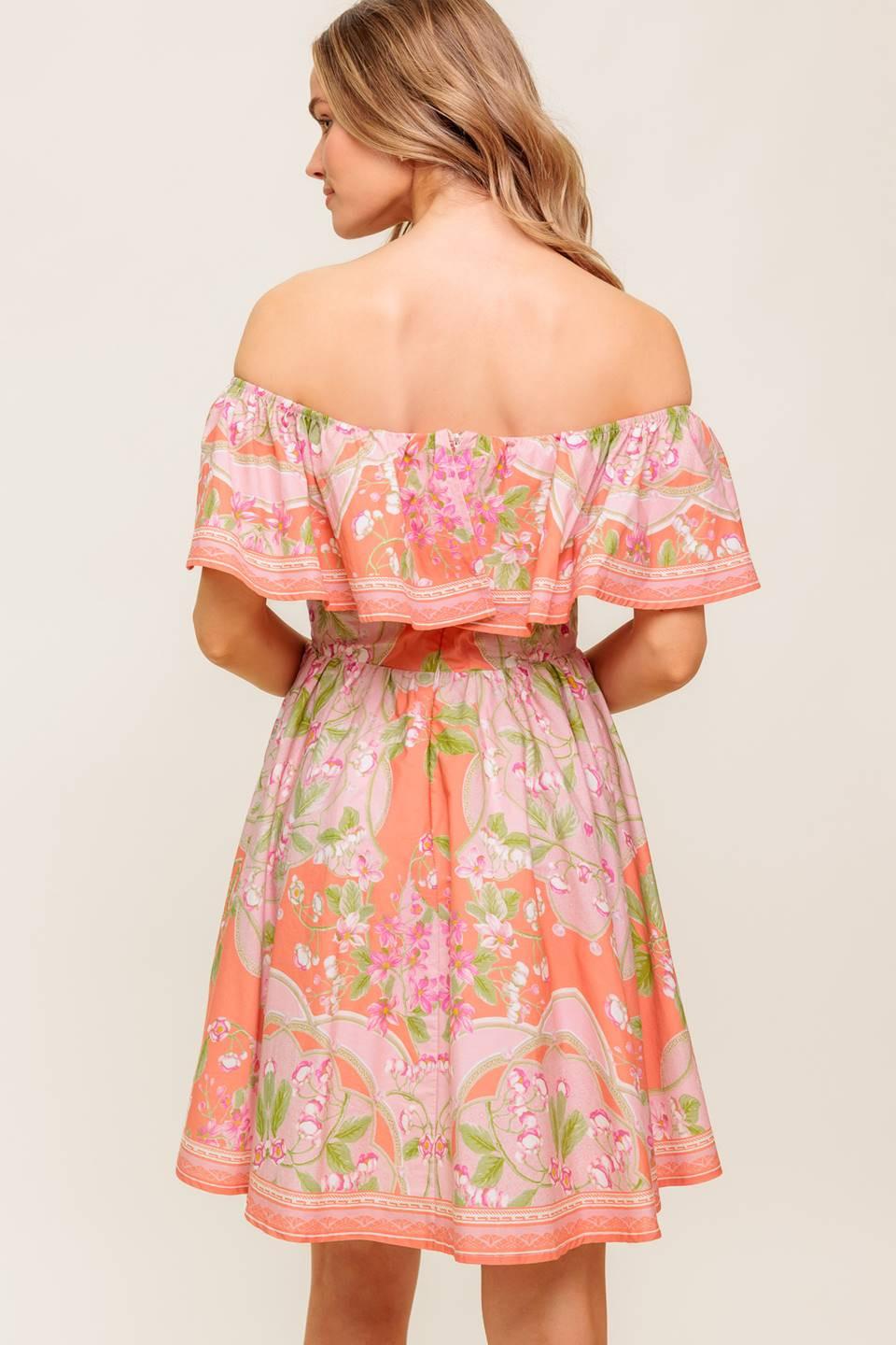 WHISPERING CORAL WOVEN MINI DRESS l FLYING TOMATO CORAL / M