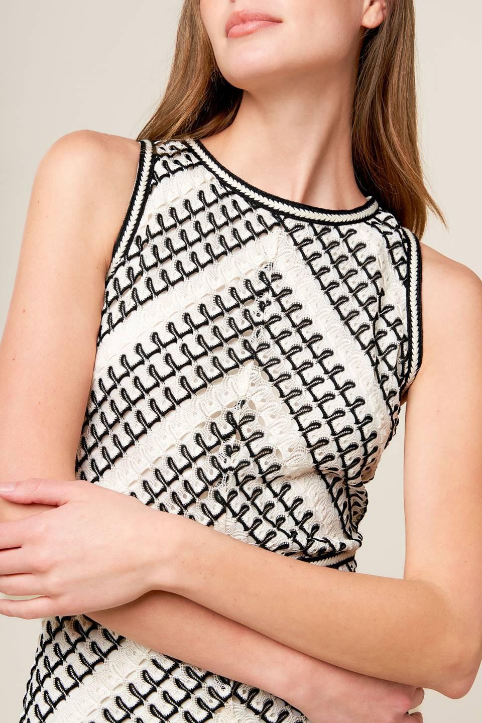 TERRIFIC TIMING CROCHET MIDI DRESS.
