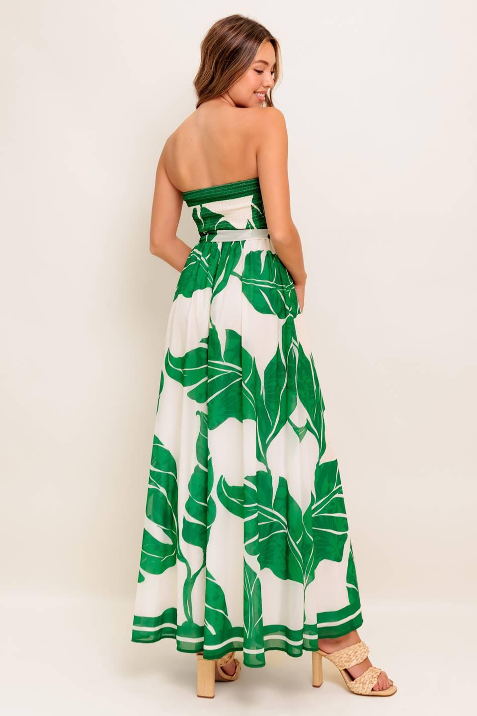 PURE MOMENT GREEN WOVEN ANKLE DRESS.
