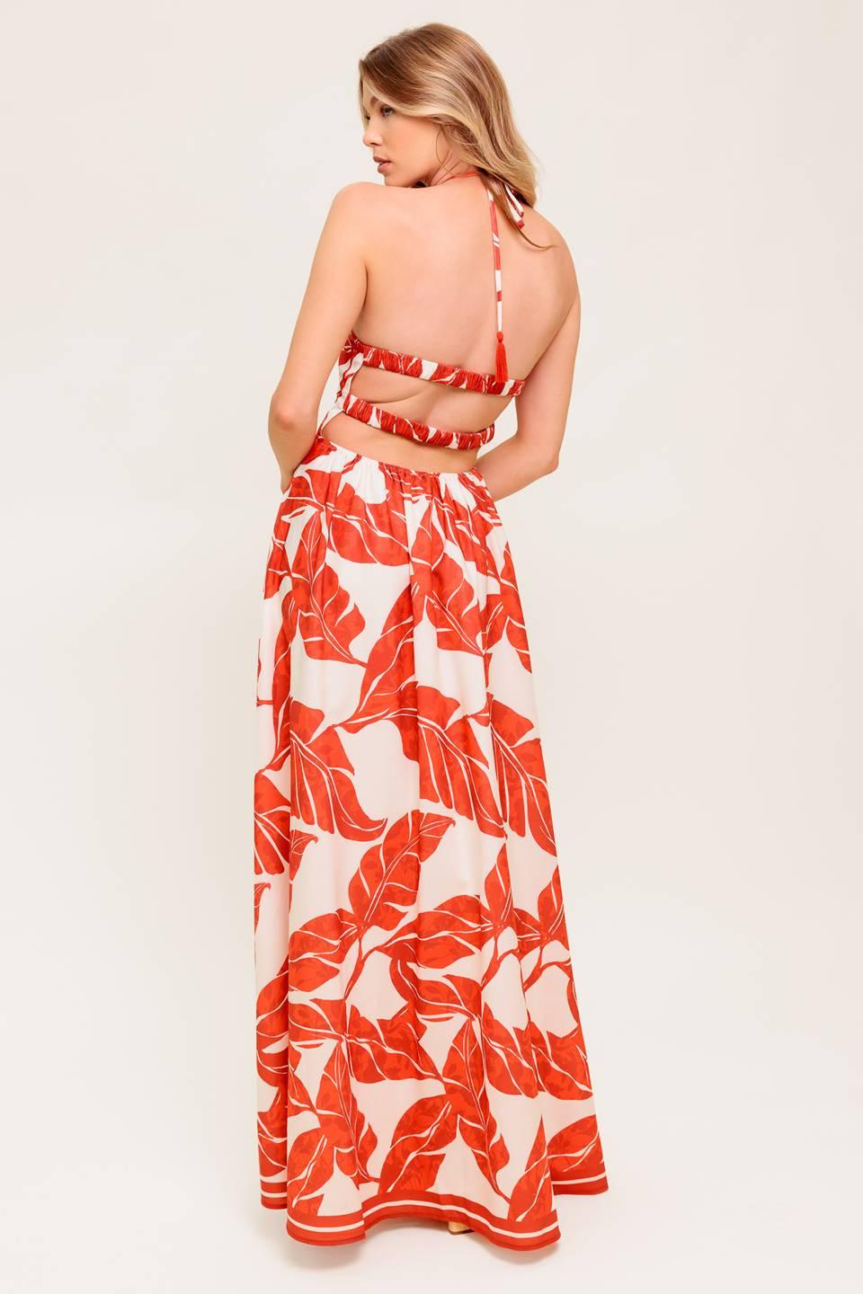 FIRST GLANCE RED WOVEN MIDI DRESS.