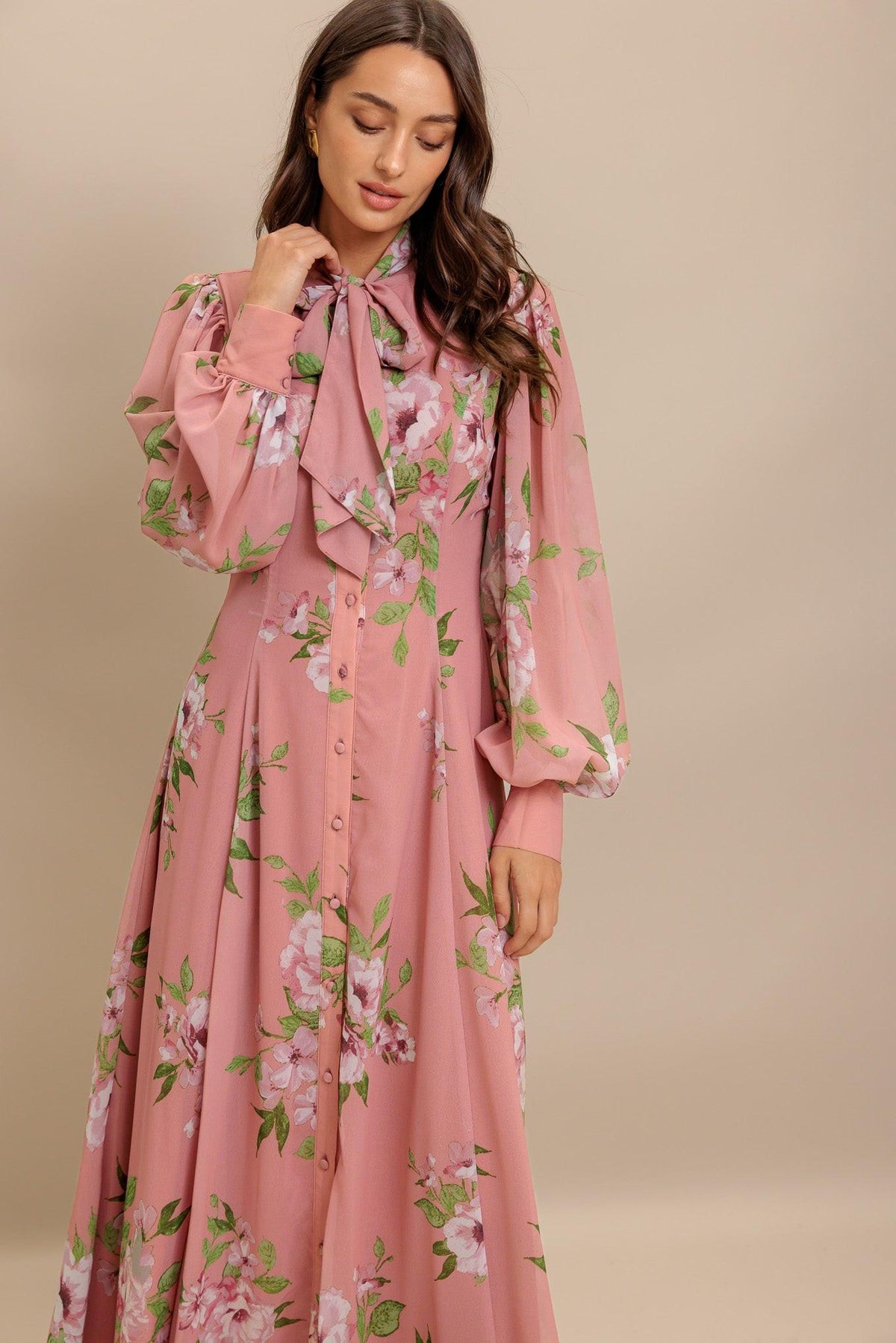 BLUSH BOTANICA WOVEN MIDI DRESS.